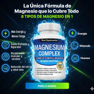 ¿Estrés, Mal Sueño, Calambres o Cansancio?  Magnesio 8 en 1: Un Solo Suplemento Para Todo ✅