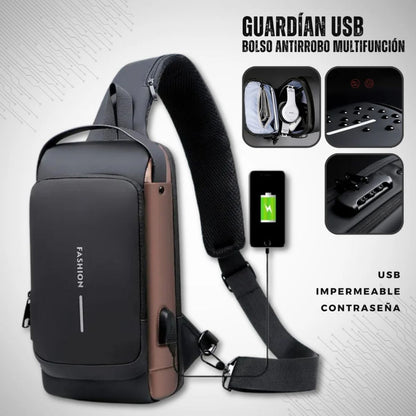 Bolso Cruzado Bandolera Antirrobo Impermeable Con Usb